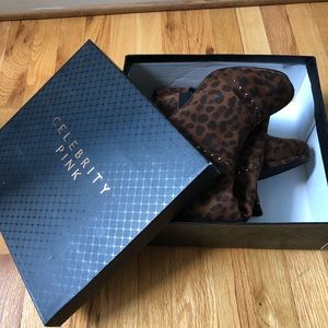 Celebrity Pink Leopard Boots